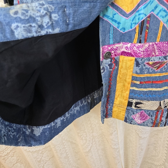 Chico's Colorful Jacket, Mixed Media Jaxket, Womens Vintage Jacket - Picture 4 of 6